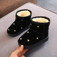 Load image into Gallery viewer, JUSTSL Winter New Children's Snow Boots Girls Love Pattern Cotton Shoes Students Kids Thick Velvet Boots
