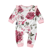 Load image into Gallery viewer, Adorable floral lace romper baby girls, long sleeve jumpsuit cotton newborn body clothes