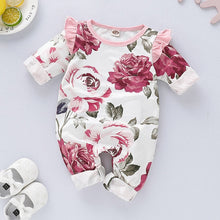 Load image into Gallery viewer, Adorable floral lace romper baby girls, long sleeve jumpsuit cotton newborn body clothes