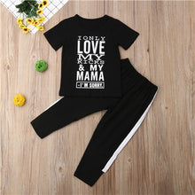 Load image into Gallery viewer, New Cotton Children Set Letter Printed Short Sleeve Tshirts Tops+Pants 2Piece Boby Children In Boys' Clothing Sets
