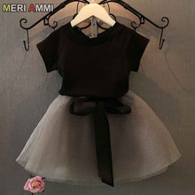 Load image into Gallery viewer, MERI AMMI For Children Girls' Clothing Outfit Set Tee +Big Bow TuTu Skirts For 2-13 Year Girl ,J540