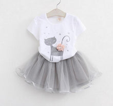 Load image into Gallery viewer, MERI AMMI For Children Girls' Clothing Outfit Set Tee +Big Bow TuTu Skirts For 2-13 Year Girl ,J540