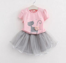 Load image into Gallery viewer, MERI AMMI For Children Girls' Clothing Outfit Set Tee +Big Bow TuTu Skirts For 2-13 Year Girl ,J540