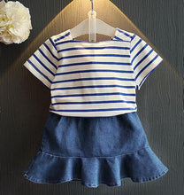 Load image into Gallery viewer, MERI AMMI For Children Girls' Clothing Outfit Set Tee +Big Bow TuTu Skirts For 2-13 Year Girl ,J540