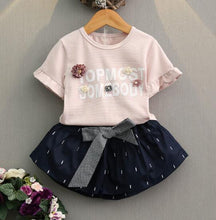 Load image into Gallery viewer, MERI AMMI For Children Girls' Clothing Outfit Set Tee +Big Bow TuTu Skirts For 2-13 Year Girl ,J540