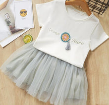 Load image into Gallery viewer, MERI AMMI For Children Girls' Clothing Outfit Set Tee +Big Bow TuTu Skirts For 2-13 Year Girl ,J540