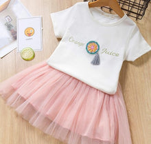 Load image into Gallery viewer, MERI AMMI For Children Girls' Clothing Outfit Set Tee +Big Bow TuTu Skirts For 2-13 Year Girl ,J540