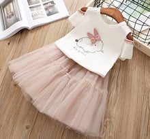 Load image into Gallery viewer, MERI AMMI For Children Girls' Clothing Outfit Set Tee +Big Bow TuTu Skirts For 2-13 Year Girl ,J540