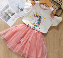 Load image into Gallery viewer, MERI AMMI For Children Girls' Clothing Outfit Set Tee +Big Bow TuTu Skirts For 2-13 Year Girl ,J540