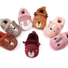 Load image into Gallery viewer, Winter Warm Baby First Walkers Infant Baby Girl Boy Anti-slip Shoes Cartoon Animals Newborn Slipper Shoes 0-18 Months