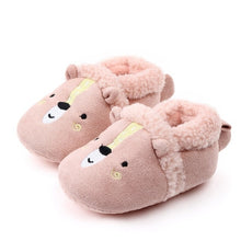 Load image into Gallery viewer, Winter Warm Baby First Walkers Infant Baby Girl Boy Anti-slip Shoes Cartoon Animals Newborn Slipper Shoes 0-18 Months