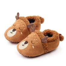 Load image into Gallery viewer, Winter Warm Baby First Walkers Infant Baby Girl Boy Anti-slip Shoes Cartoon Animals Newborn Slipper Shoes 0-18 Months