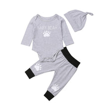 Load image into Gallery viewer, CANIS Toddler Kids Baby Boys' Paw Long Sleeve Print Tops Bodysuit Pants Hat Outfit Clothes Set Autumn Baby Boys Clothing Sets