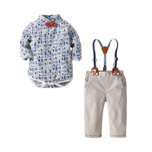 Load image into Gallery viewer, Boys Cotton Summer Clothing Long-sleeve Toy Turn Down Collar Shirt Pants