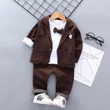 Load image into Gallery viewer, Boys' Clothes Set  2019 New Children's Striped Suit Casual Three-piece Suit Toddler Boys Clothing Set  Baby Christmas Outfit