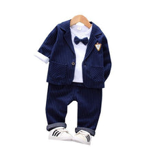 Load image into Gallery viewer, Boys' Clothes Set  2019 New Children's Striped Suit Casual Three-piece Suit Toddler Boys Clothing Set  Baby Christmas Outfit