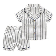 Load image into Gallery viewer, Boys' Pajama Sets Summer Cotton Sleepwear Summer Clothing Underwear Baby Kids Suits Striped Shirts+ Shorts 2pcs