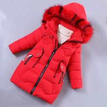 Load image into Gallery viewer, Girls Down Jackets Baby Outdoor Warm Clothing Thick Coats Windproof Children's Winter Jackets Kids Colourf Fur Collar Outerwear