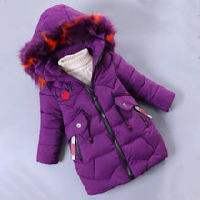 Load image into Gallery viewer, Girls Down Jackets Baby Outdoor Warm Clothing Thick Coats Windproof Children's Winter Jackets Kids Colourf Fur Collar Outerwear