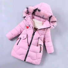 Load image into Gallery viewer, Girls Down Jackets Baby Outdoor Warm Clothing Thick Coats Windproof Children's Winter Jackets Kids Colourf Fur Collar Outerwear