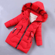Load image into Gallery viewer, Girls Down Jackets Baby Outdoor Warm Clothing Thick Coats Windproof Children's Winter Jackets Kids Colourf Fur Collar Outerwear