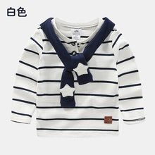 Load image into Gallery viewer, Baby Long Sleeve T-shirt 2019 Autumn New Boys' Children's Clothing Fashion Cute Children's Navy Wind Bottoming Shirt Coat