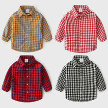 Load image into Gallery viewer, Baby Plaid Shirt 2019 Autumn Dress New Boys' Children's Casual Top Top Shirt Baby Children Clothing Tops Outwear Outfits Blouse