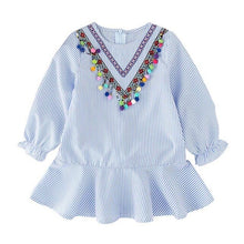 Load image into Gallery viewer, Hot Baby Girls Blouse Dress Striped Robe Ruffles Dresses Kids Girls's Clothing Tassel Dress