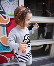 Load image into Gallery viewer, Clothing set long-sleeve Rose embroidery T-shirt, pant Kids casual clothes