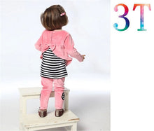 Load image into Gallery viewer, Clothing set long-sleeve Rose embroidery T-shirt, pant Kids casual clothes