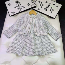 Load image into Gallery viewer, Girls In Party Dresses High-end Girls' Skirt Set Fall/Winter New Girls' Two-piece Coat+Vest Dress Toddler Girls Clothing Set