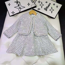 Load image into Gallery viewer, Girls In Party Dresses High-end Girls' Skirt Set Fall/Winter New Girls' Two-piece Coat+Vest Dress Toddler Girls Clothing Set