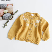 Load image into Gallery viewer, Baby Girls' Pure Color Knitted Sweater Autumn Winter Cotton Children's Cardigan Sweater Newborn Outwear Infant Girls Clothing