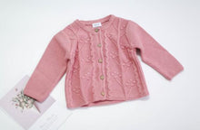 Load image into Gallery viewer, Baby Girls' Pure Color Knitted Sweater Autumn Winter Cotton Children's Cardigan Sweater Newborn Outwear Infant Girls Clothing