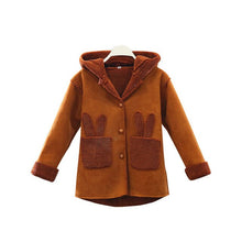 Load image into Gallery viewer, Baby Girls' Kids Clothing 2019 Winter Coat New Girls Cute Overcoat Velvet Thickening Hooded Coat Pure Color Fashion Jacket 4-13Y