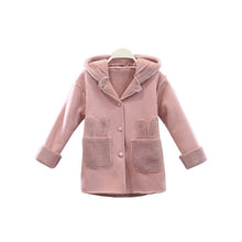 Load image into Gallery viewer, Baby Girls' Kids Clothing 2019 Winter Coat New Girls Cute Overcoat Velvet Thickening Hooded Coat Pure Color Fashion Jacket 4-13Y