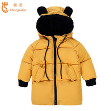 Load image into Gallery viewer, Children Long Style Outerwear Children's Padded Cotton Parkas Boy and Girls' Winter Warm Hooded Coat Baby Winter Down Clothing