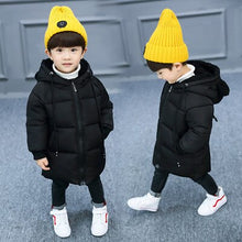 Load image into Gallery viewer, Children Long Style Outerwear Children's Padded Cotton Parkas Boy and Girls' Winter Warm Hooded Coat Baby Winter Down Clothing