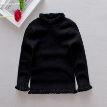 Load image into Gallery viewer, Fashion influx Korean children's clothing autumn and winter girls' heads high collar wild sweater bottoming solid color sweater