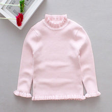 Load image into Gallery viewer, Fashion influx Korean children's clothing autumn and winter girls' heads high collar wild sweater bottoming solid color sweater