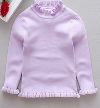 Load image into Gallery viewer, Fashion influx Korean children's clothing autumn and winter girls' heads high collar wild sweater bottoming solid color sweater