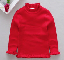 Load image into Gallery viewer, Fashion influx Korean children's clothing autumn and winter girls' heads high collar wild sweater bottoming solid color sweater