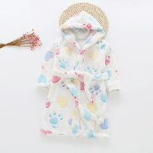 Load image into Gallery viewer, LYONAVA 2018 new autumn and winter girls' pure cotton robe flannel children's household clothing lace-up bathrobe pajamas