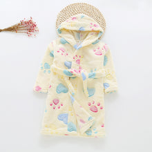Load image into Gallery viewer, LYONAVA 2018 new autumn and winter girls' pure cotton robe flannel children's household clothing lace-up bathrobe pajamas