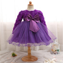 Load image into Gallery viewer, Red Floral Christening Gown Baby Girl Bows Dresses Girls' Dress Vestidos Infantis Party Dress Clothing Autumn Winter Long Sleeve