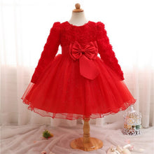 Load image into Gallery viewer, Red Floral Christening Gown Baby Girl Bows Dresses Girls' Dress Vestidos Infantis Party Dress Clothing Autumn Winter Long Sleeve