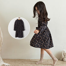 Load image into Gallery viewer, New Clothing Long-sleeve Blue Broken Flower Princess Dress Girls Christmas Dress