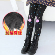Load image into Gallery viewer, Warmer Winter Girls Leggings Plus Velvet Knitting Skinny Cartoon Pants Children Elastic Thicker Girls' Trousers Kids Clothing