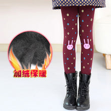 Load image into Gallery viewer, Warmer Winter Girls Leggings Plus Velvet Knitting Skinny Cartoon Pants Children Elastic Thicker Girls' Trousers Kids Clothing
