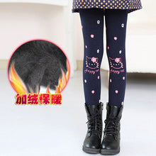 Load image into Gallery viewer, Warmer Winter Girls Leggings Plus Velvet Knitting Skinny Cartoon Pants Children Elastic Thicker Girls' Trousers Kids Clothing
